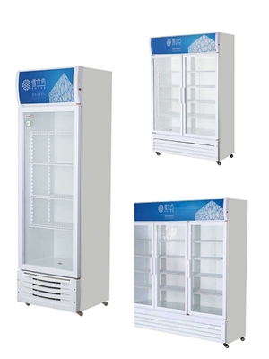 2 Glass Door Display Freezer Cabinet Air Cooled Blue Series Fresh Keeping