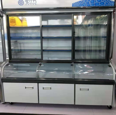 Upright Glass Door Freezer Direct Cooling Refrigerate Preserve Cabinet