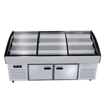 Seafood Barbecue Fruit Fishing Preservation Display Cases Glass Ladder Ice Table