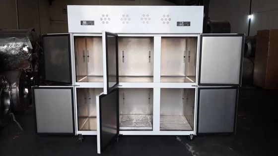 Six Doors Commercial Upright Freezer Stainless Steel R600a R134a