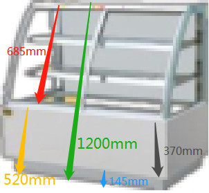Painted Steel Commercial Pastry Display Case 450L